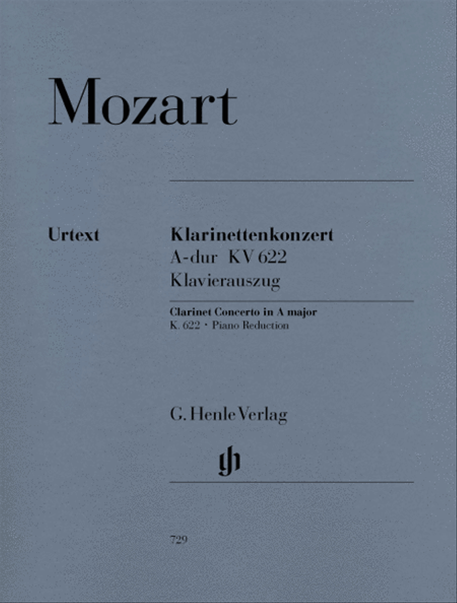 Book cover for Clarinet Concerto in A Major, K. 622