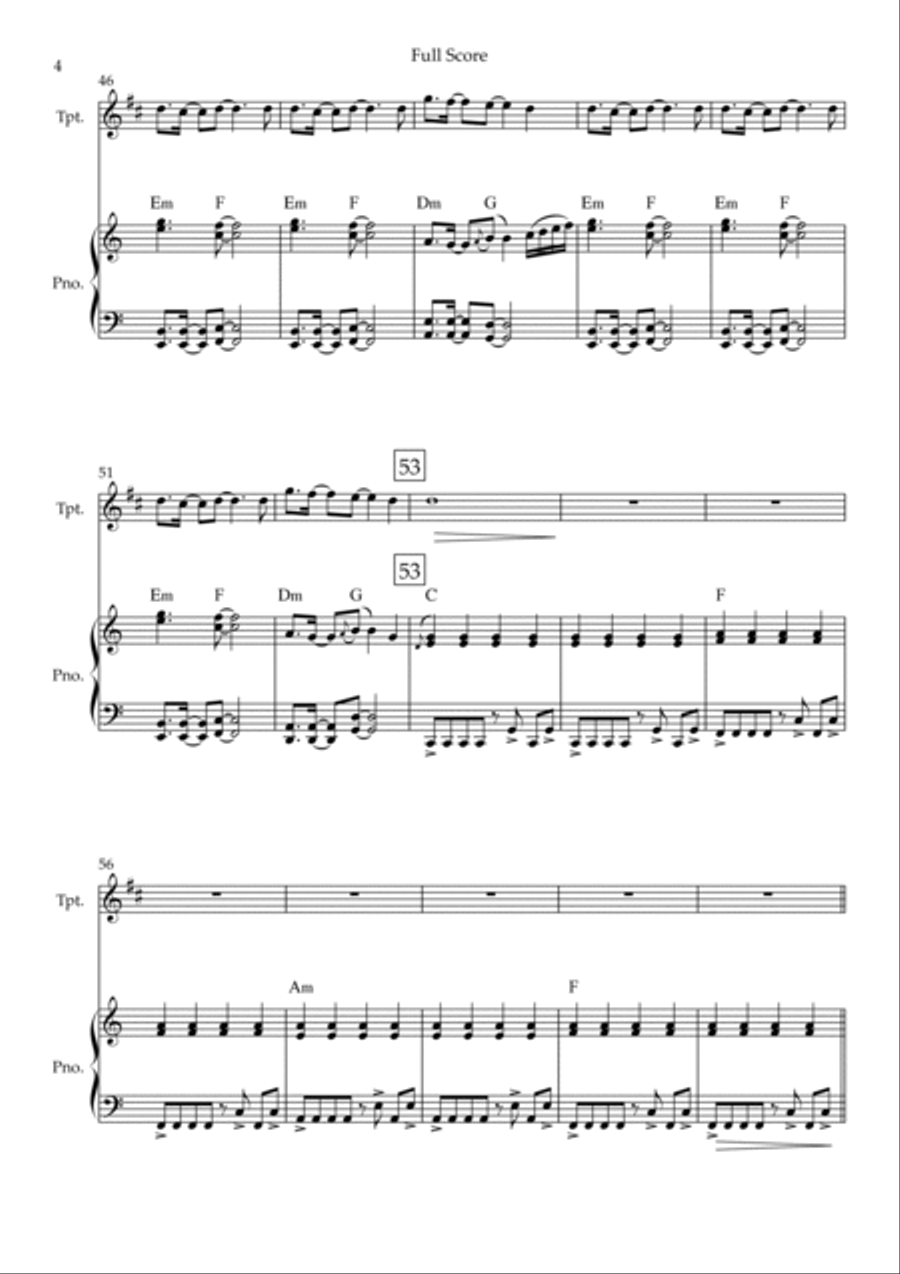 Without You B-Flat Trumpet scores gallery preview page 4