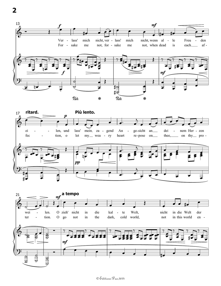 Verlass mich nicht, by Robert Franz, in a minor Voice scores gallery preview page 4