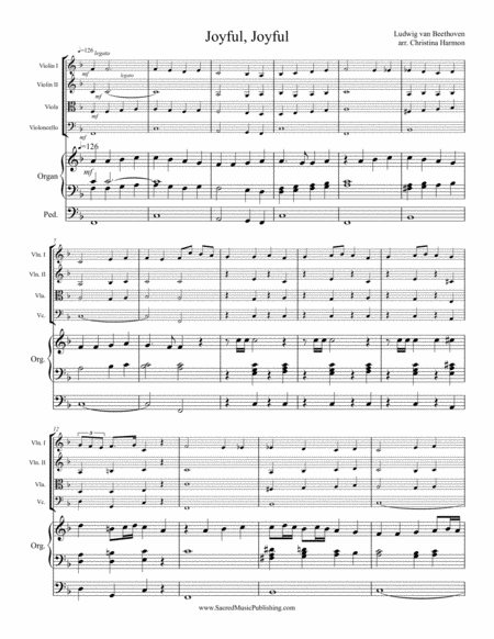 Joyful, Joyful, We Adore Thee (Hymn to Joy) – String Quartet and Organ image number null