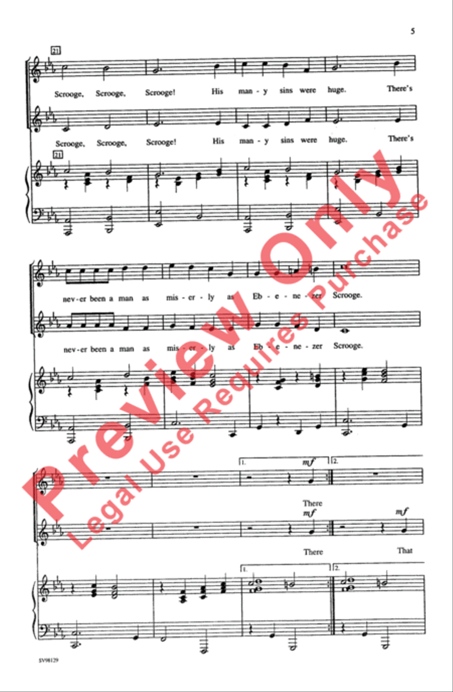 Scrooge, Scrooge, Scrooge 2-Part scores gallery preview page 4