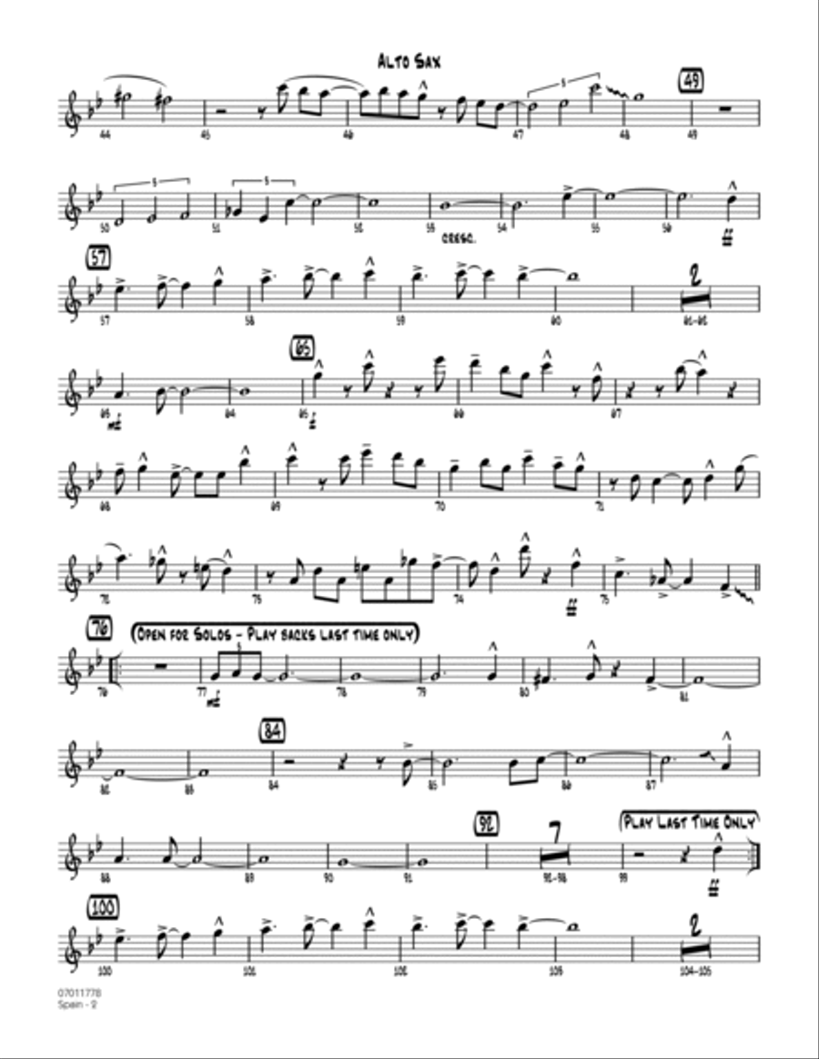 Spain - Alto Sax Spain - Alto Sax Jazz Ensemble scores gallery preview page 2