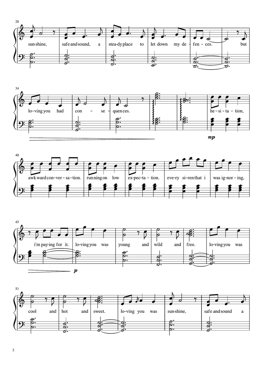 Consequences Easy Piano scores gallery preview page 2
