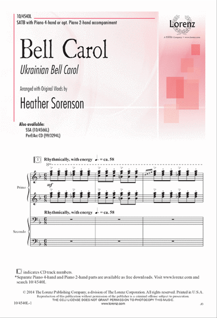 Bell Carol 4-Part scores gallery preview page 1