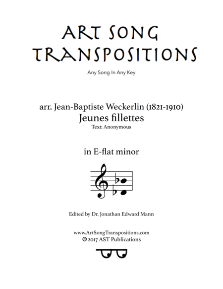 WECKERLIN: Jeunes fillettes (transposed to E-flat minor)
