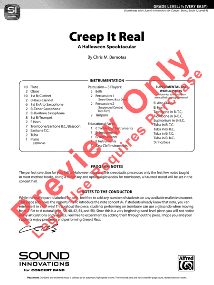 Creep It Real Concert Band scores gallery preview page 2