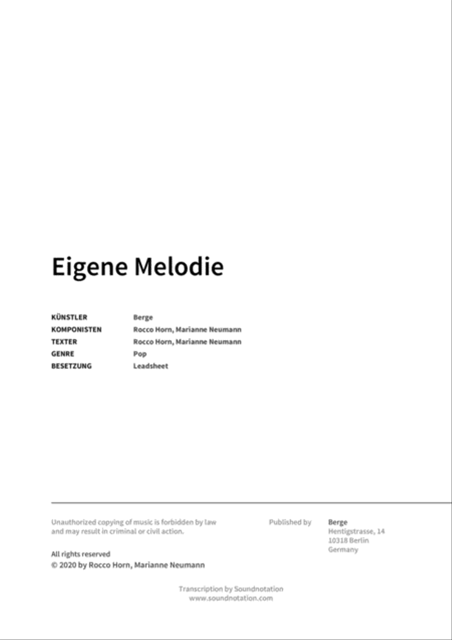 Eigene Melodie Score scores gallery preview page 2