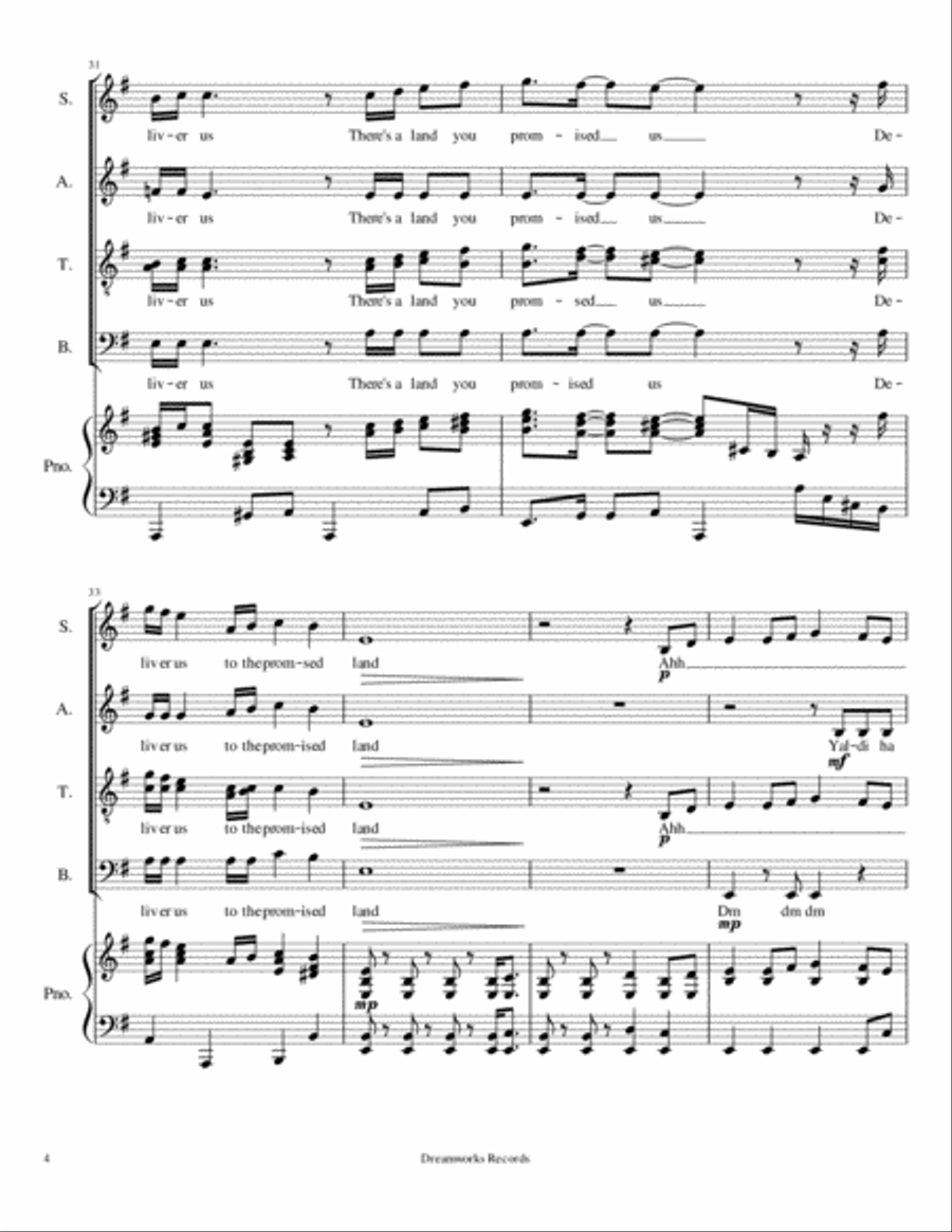 Deliver Us from THE PRINCE OF EGYPT Divisi scores gallery preview page 4