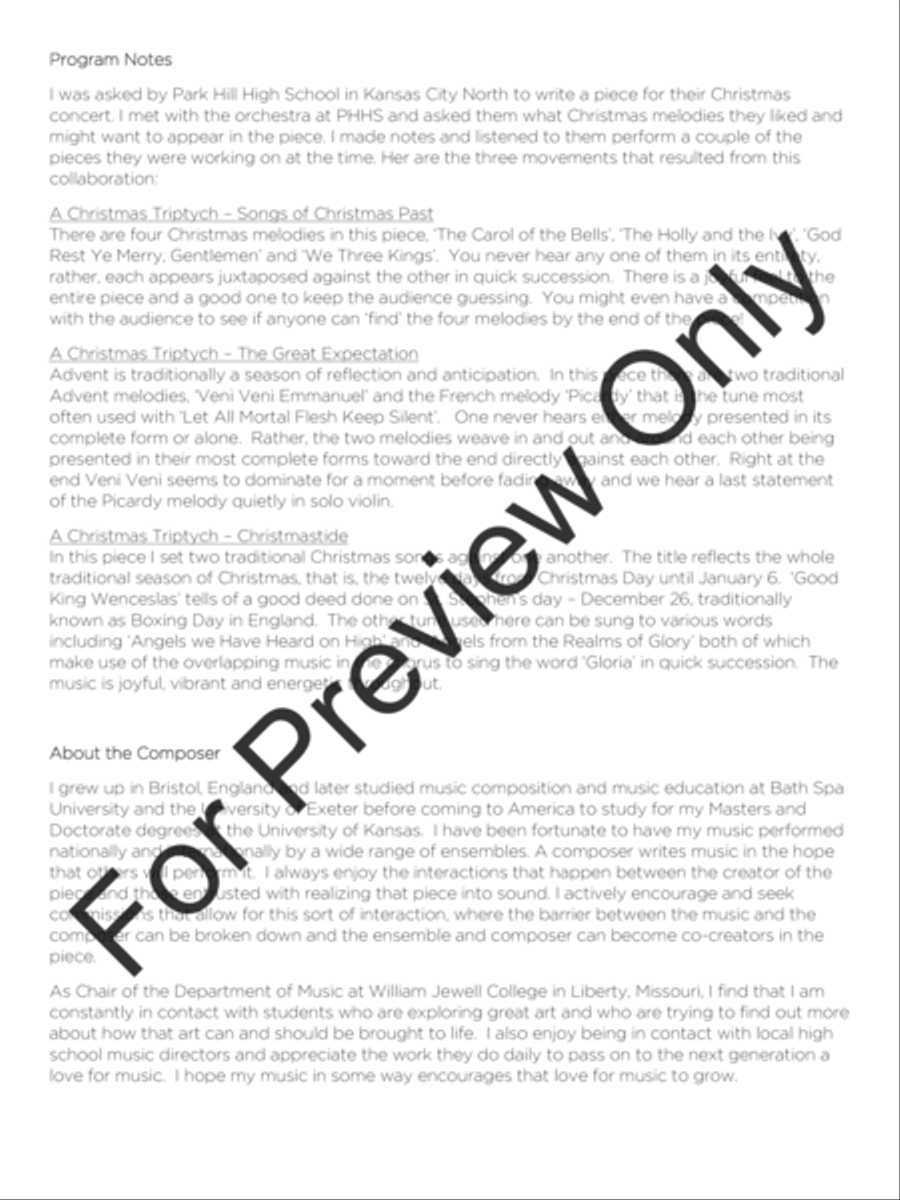 A Christmas Triptych String Orchestra scores gallery preview page 3