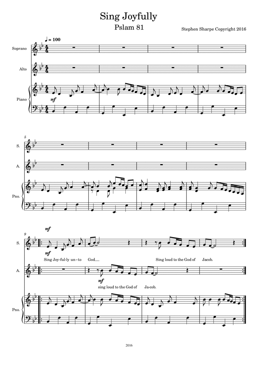 Sing Joyfully SA scores gallery preview page 1