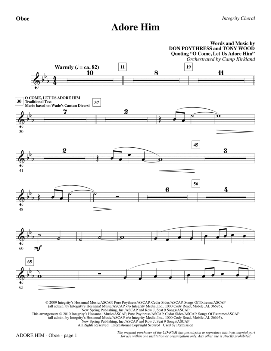 Adore Him - Oboe Adore Him - Oboe Choir scores gallery preview page 1