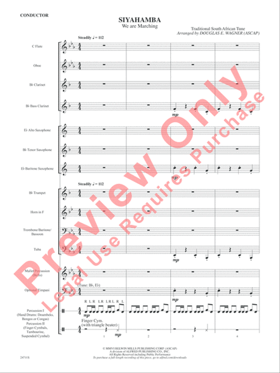 Siyahamba (We Are Marching) Concert Band scores gallery preview page 4