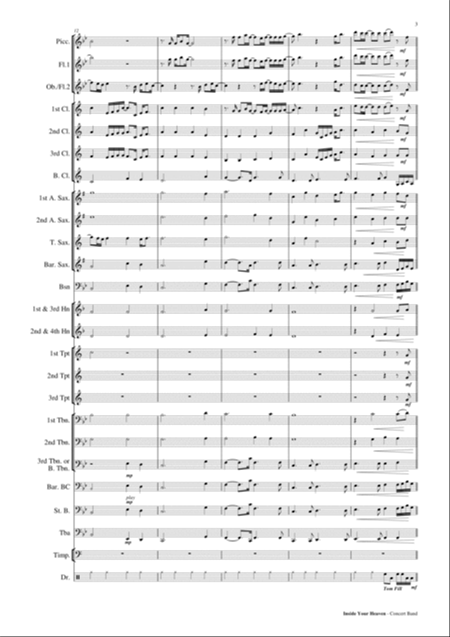 Inside Your Heaven Concert Band scores gallery preview page 4