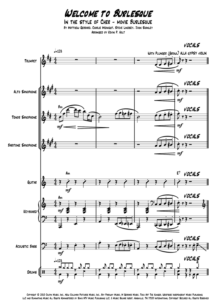 Welcome To Burlesque Jazz Ensemble scores gallery preview page 1