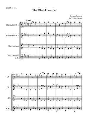 The Blue Danube (Waltz by Johann Strauss) for Clarinet Quartet