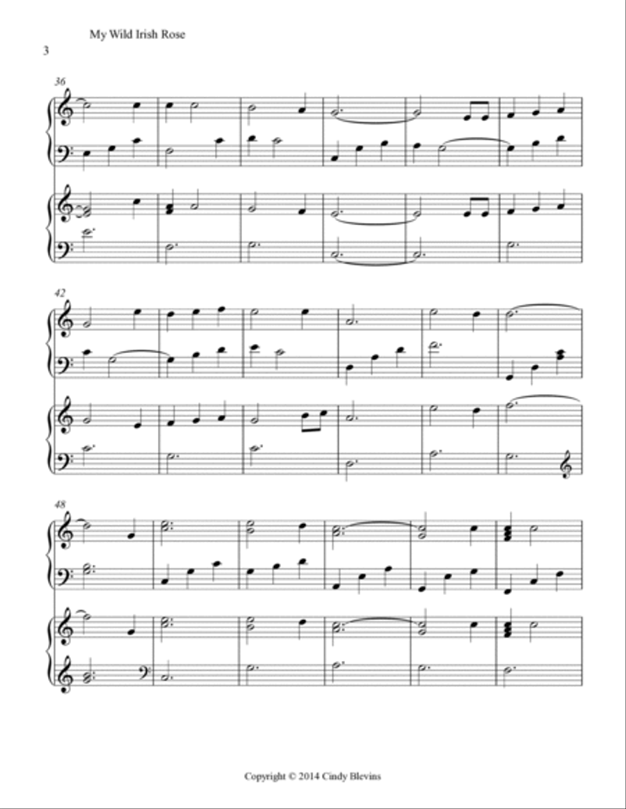 My Wild Irish Rose, for Harp Duet Harp scores gallery preview page 4