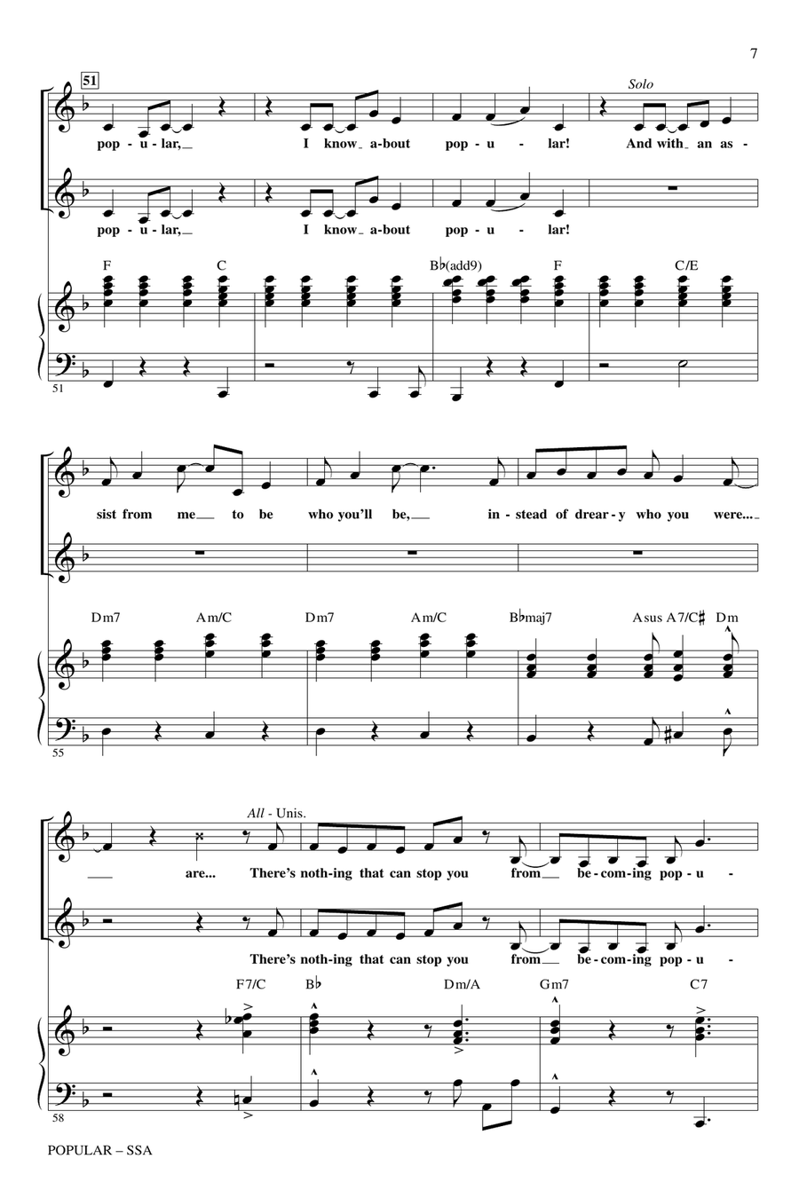 Popular (from Wicked) (arr. Mac Huff) SSA scores gallery preview page 6
