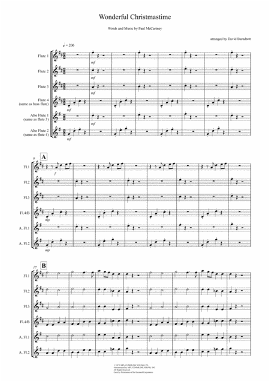 Wonderful Christmastime Flute Solo scores gallery preview page 1