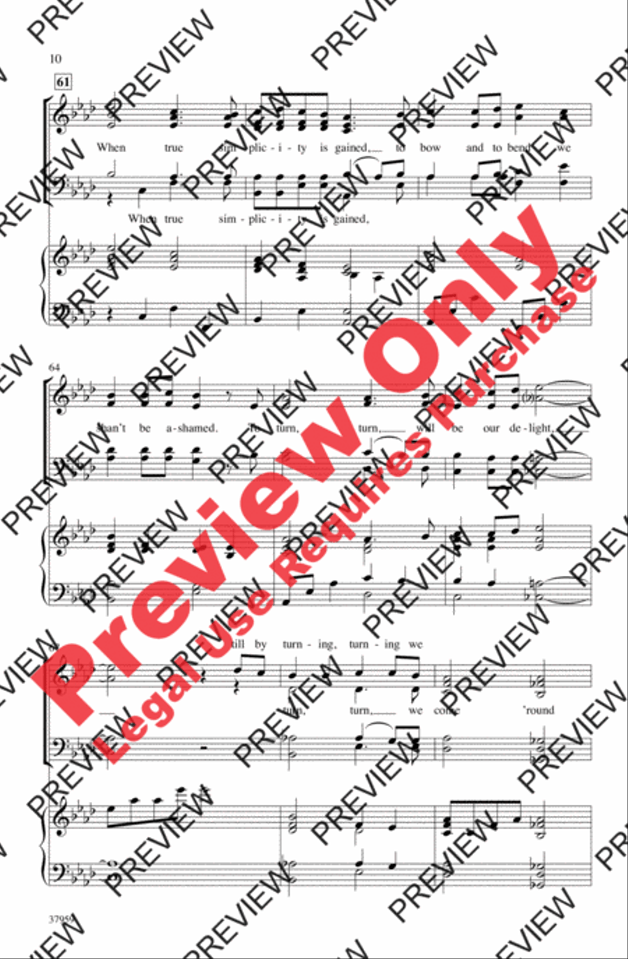 Simple Gifts 4-Part scores gallery preview page 9