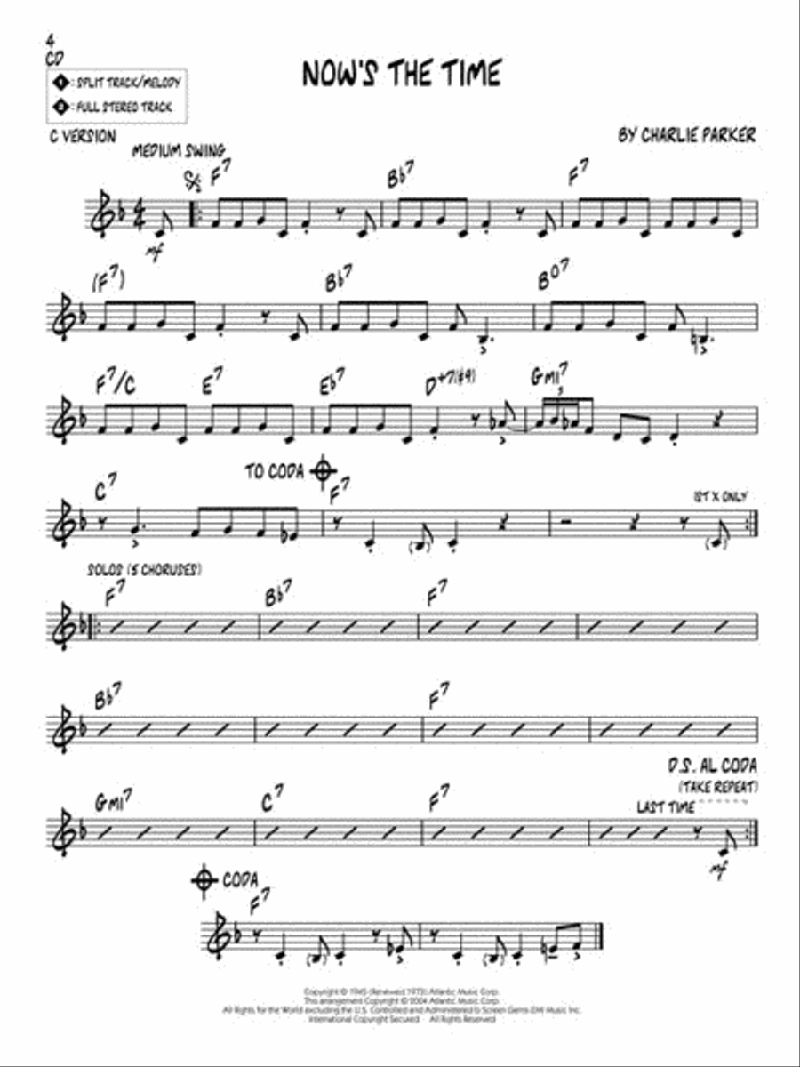 Charlie Parker C Instrument scores gallery preview page 4