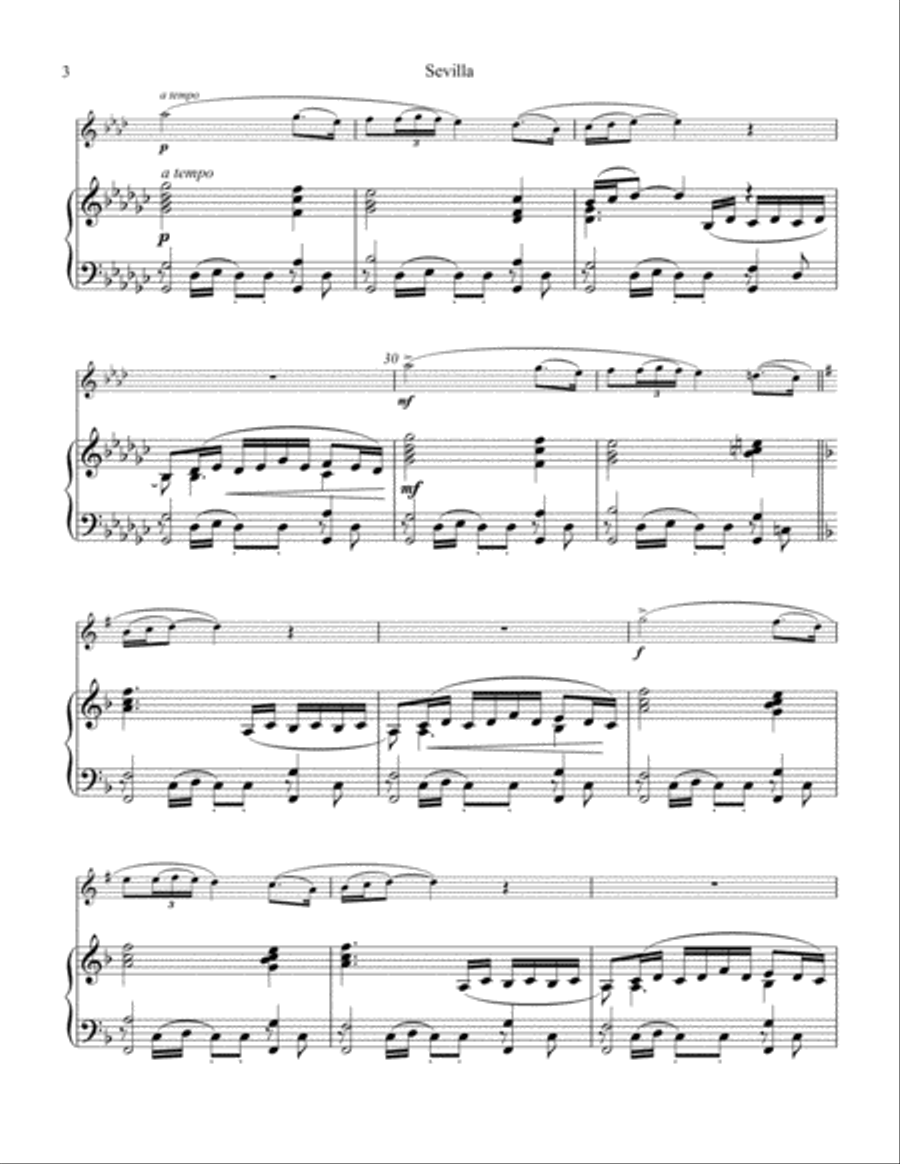 Sevilla Op. 47 No. 3 for trumpet and piano Trumpet Solo scores gallery preview page 4