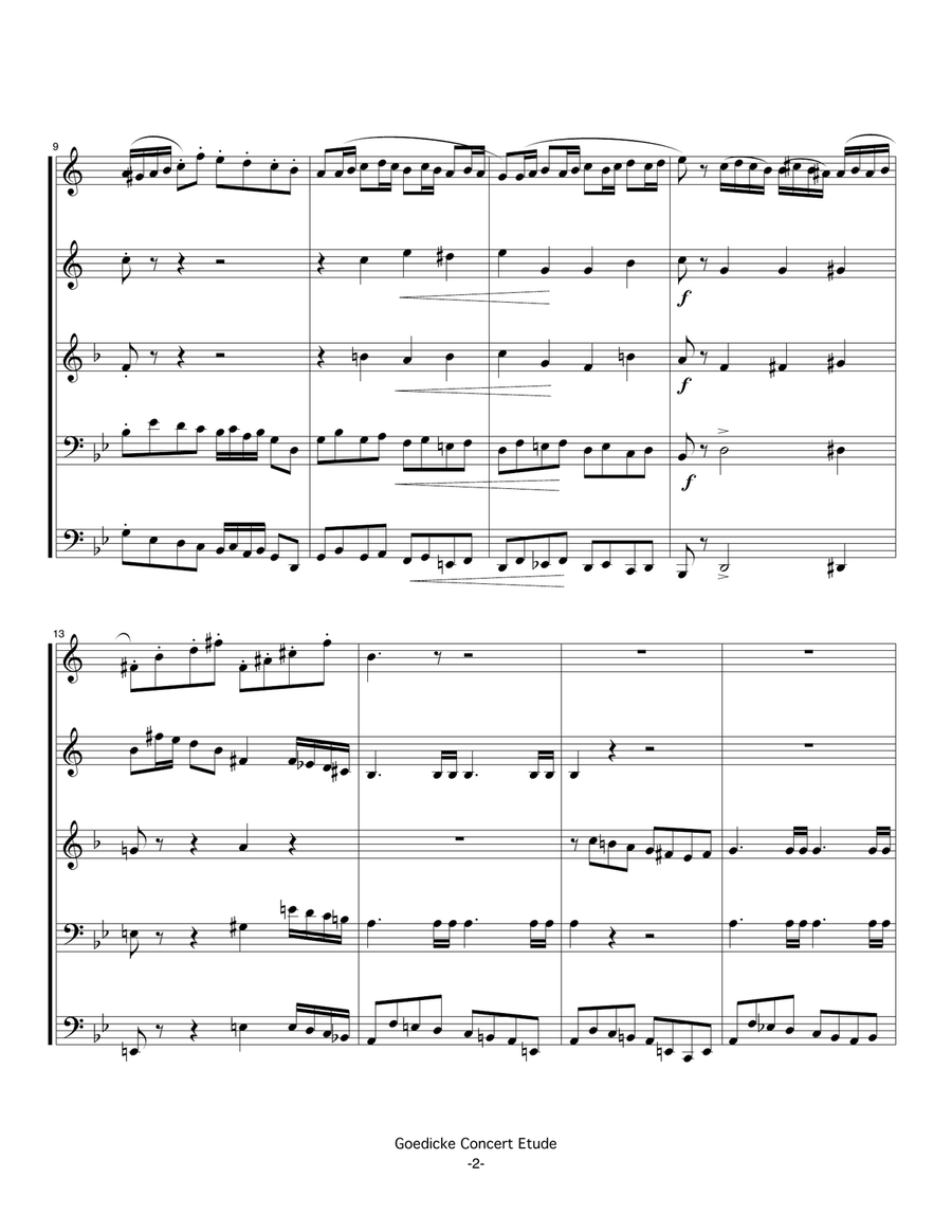 Concert Etude op. 49 for Solo Trumpet in Brass Quintet Brass Quintet scores gallery preview page 2