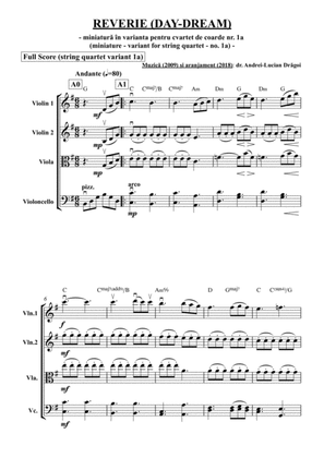 Daydream ("Reverie") - miniature arranged for string quartet (full score & parts)