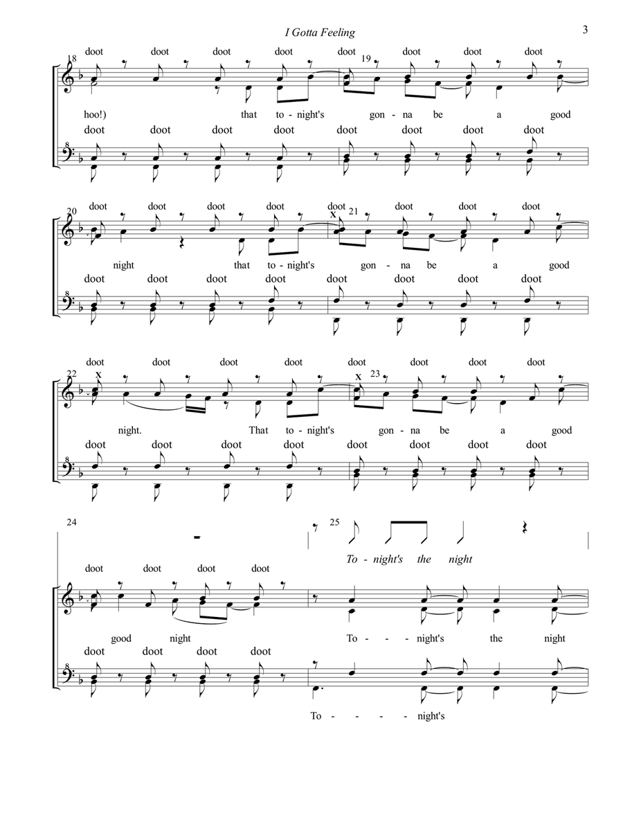 I Gotta Feeling SSAA scores gallery preview page 3