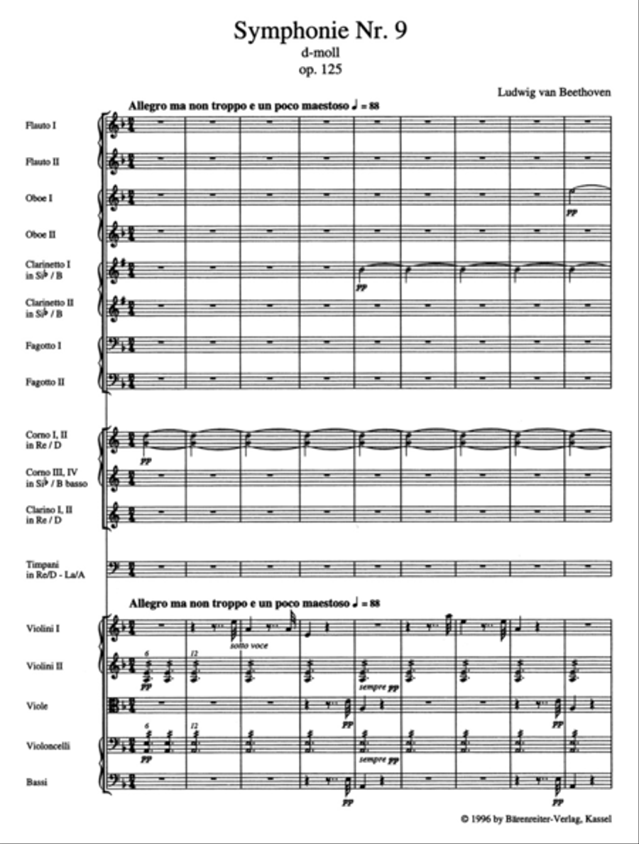 Symphony no. 9 in D minor, op. 125 4-Part scores gallery preview page 2