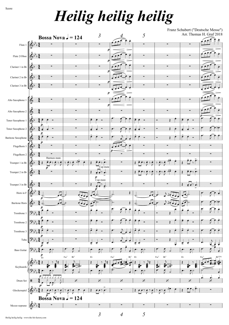 Heilig, heilig, heilig - Deutsche Messe - Schubert - Concert Band Concert Band scores gallery preview page 1