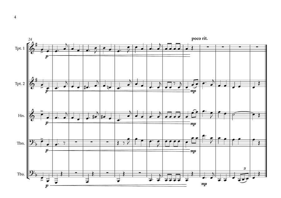 Katanga Provincial Anthem for Brass Quintet (1960-63) Brass Quintet scores gallery preview page 4