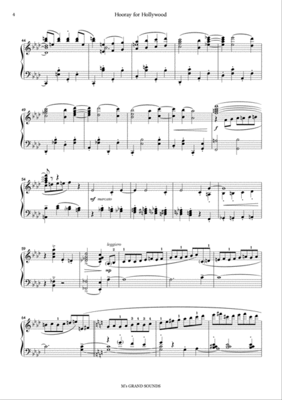 Hooray For Hollywood Piano Solo scores gallery preview page 4