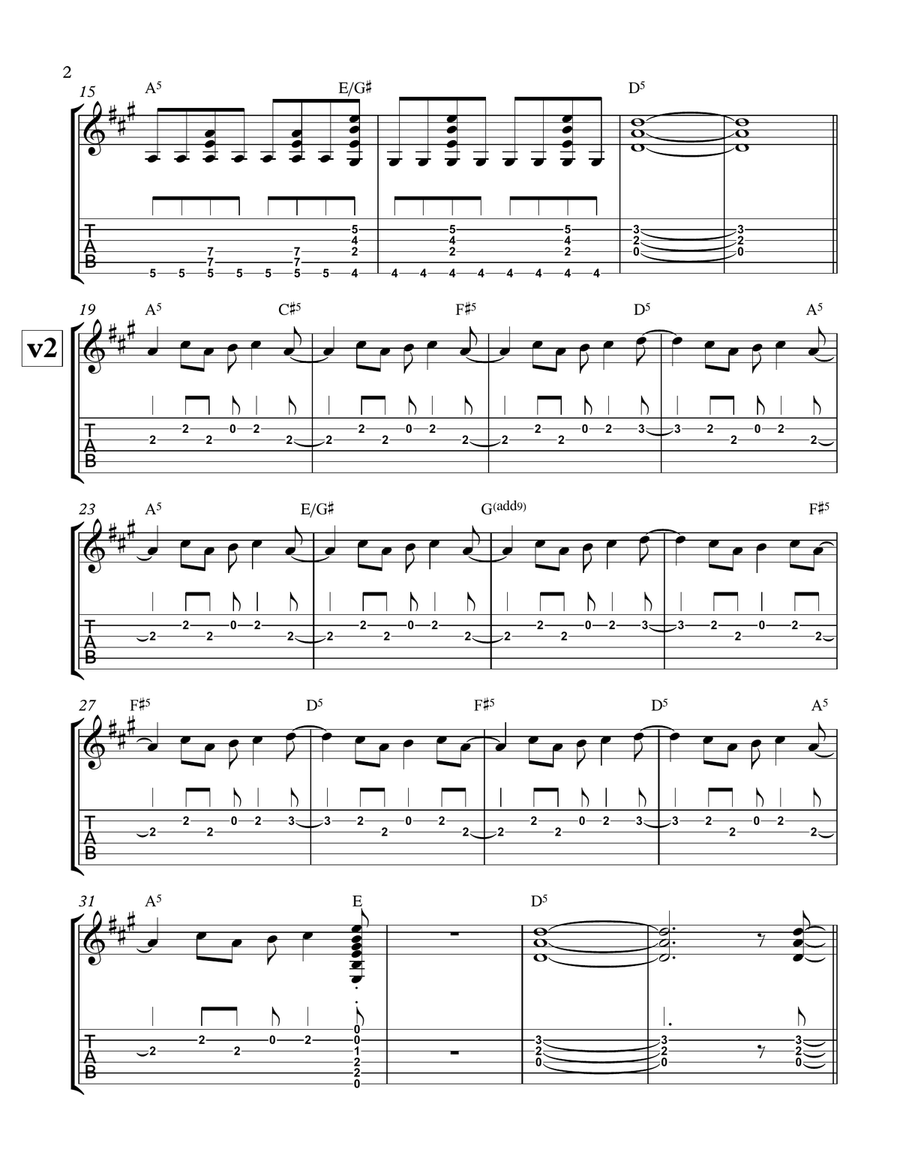 Dead Mom Guitar Tablature scores gallery preview page 2
