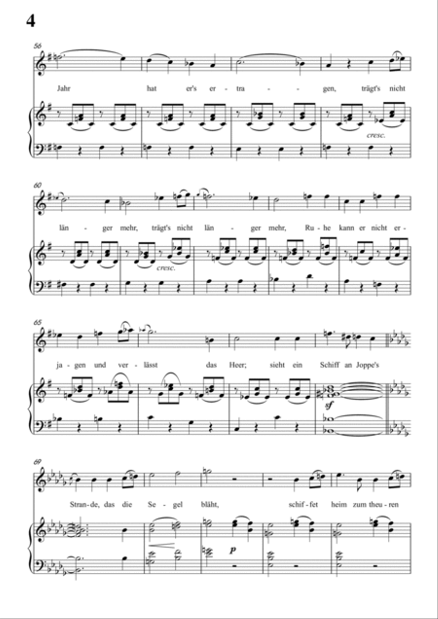 Schubert-Ritter Toggenburg in G for Vocal and Piano Voice scores gallery preview page 5