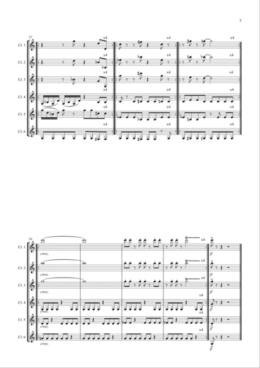 Sextet for Clarinets Sextet for Clarinets Clarinet Solo scores gallery preview page 5