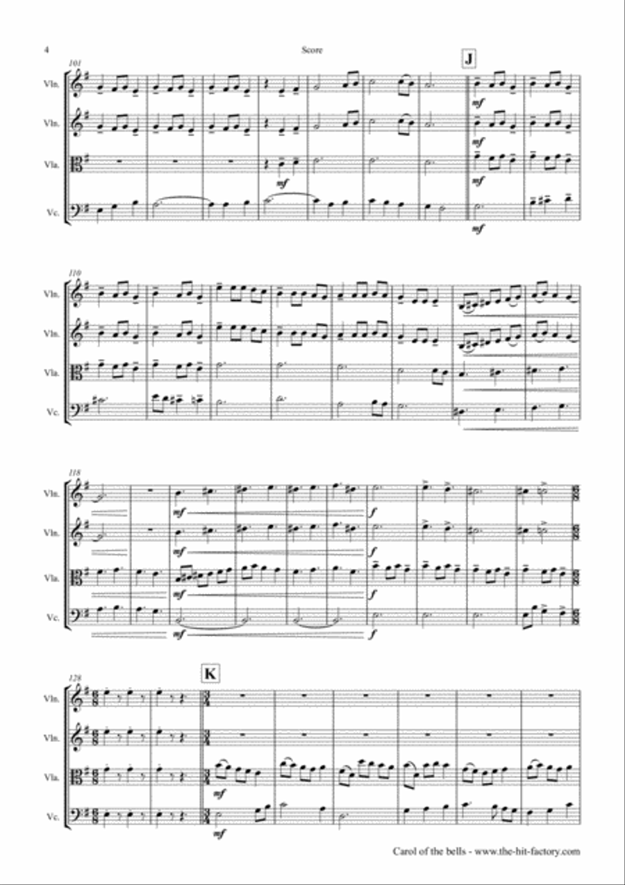 Carol of the Bells - Pentatonix style - String Trio String Trio scores gallery preview page 4