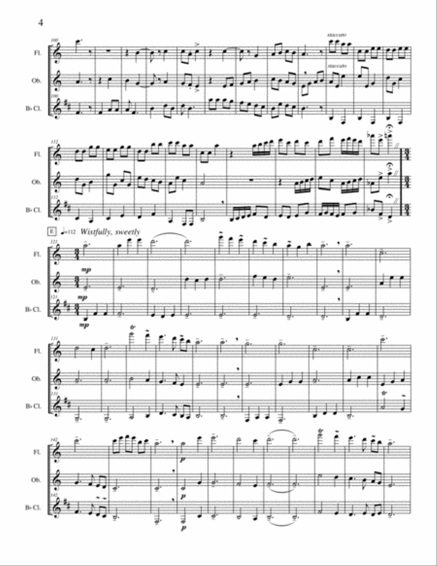 Variations on All the Pretty Little Horses - woodwind trio Woodwind Trio scores gallery preview page 4