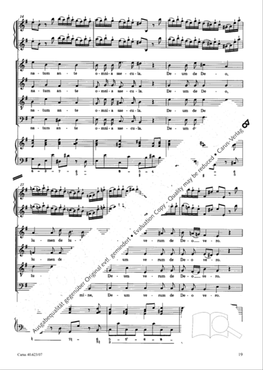 Missa brevis in G major 4-Part scores gallery preview page 20
