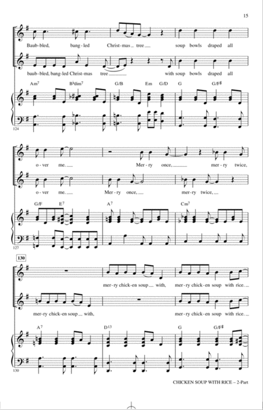 Chicken Soup With Rice (arr. Emily Crocker) 2-Part scores gallery preview page 14