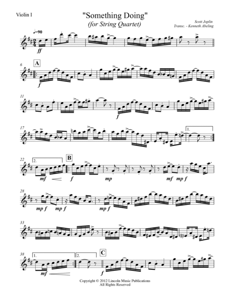 Joplin - “Something Doing” (for String Quartet) image number null