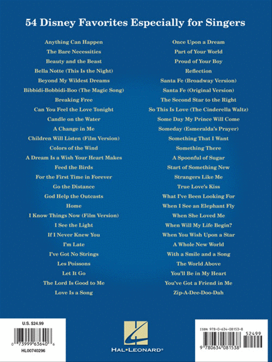 Disney Songs for Singers - Revised Edition