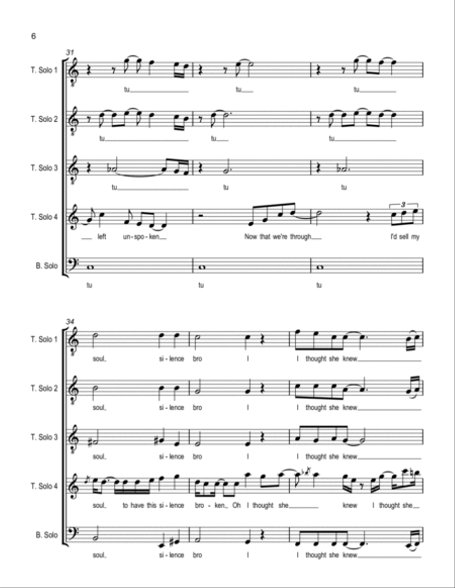I Thought She Knew A Cappella scores gallery preview page 6