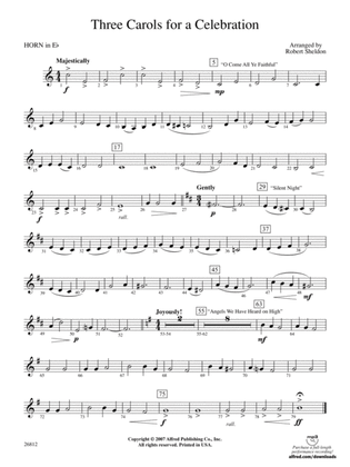 Three Carols for a Celebration: (wp) 1st Horn in E-flat