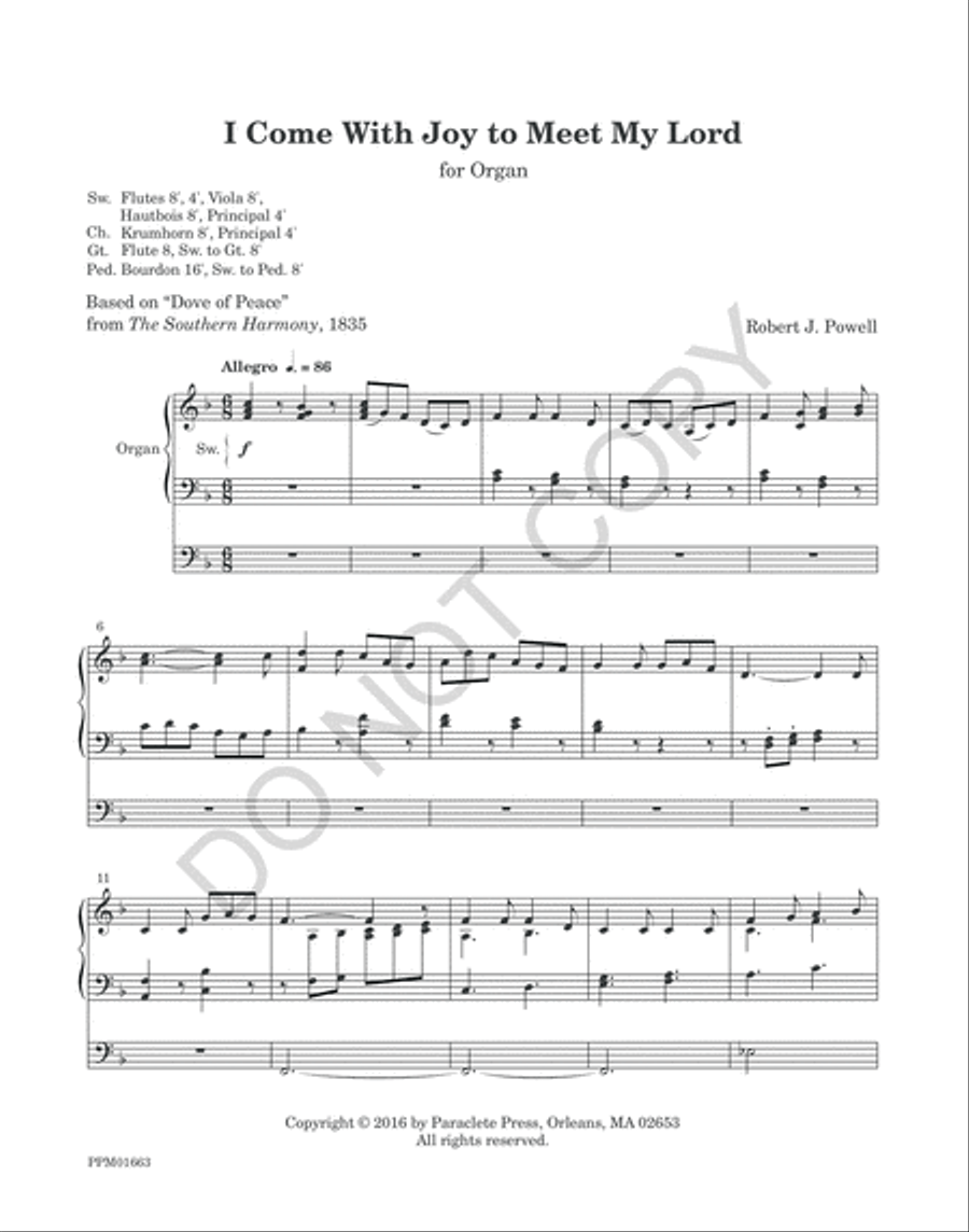 I Come with Joy to Meet My Lord Organ Solo scores gallery preview page 4