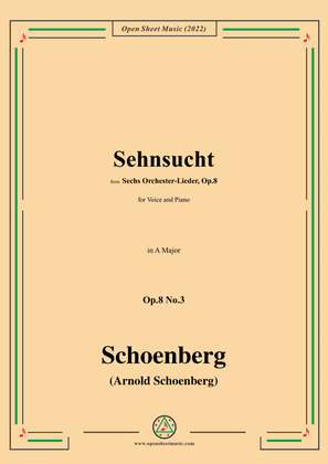 Book cover for Schoenberg-Sehnsucht,in A Major,Op.8 No.3