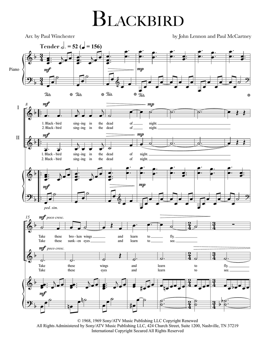 Blackbird 2-Part scores gallery preview page 1