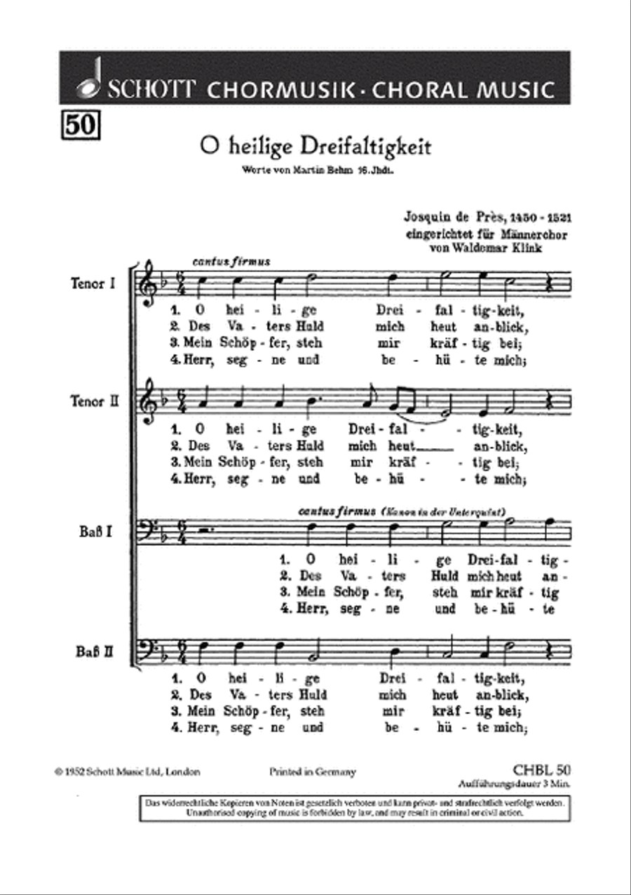 O heilige Dreifaltigkeit TTBB scores gallery preview page 1