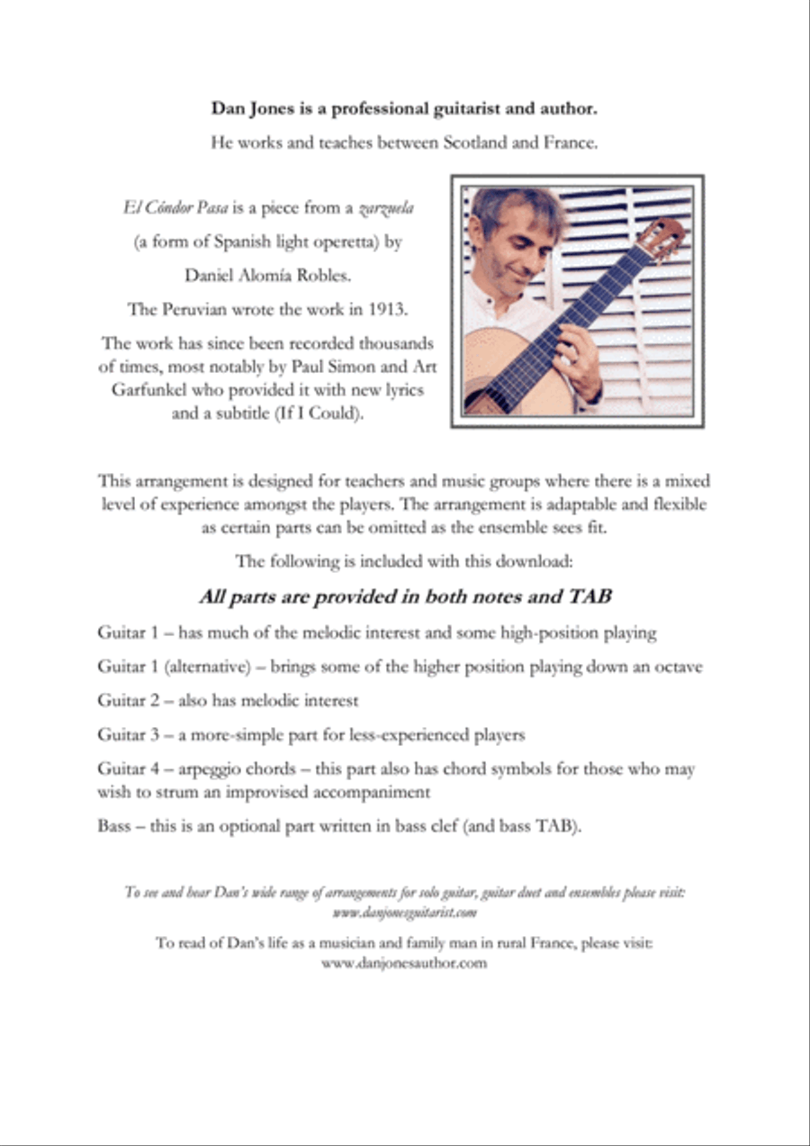 El Cóndor Pasa (If I Could) Acoustic Guitar scores gallery preview page 1