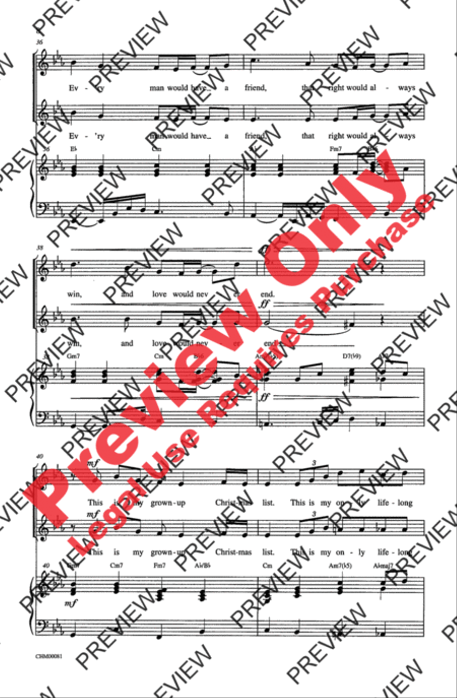 Grown Up Christmas List 2-Part scores gallery preview page 8