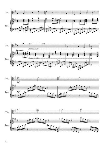 Opus 85c, Intermezzo for Viola & Piano # 2 (Score & Part) image number null